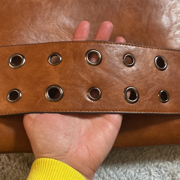 Faux Brown Leather Crossbody/Clutch - Picture 5 of 10